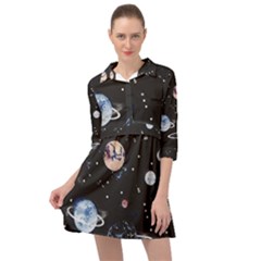 Cute-space Mini Skater Shirt Dress by Jancukart