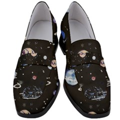 Cute-space Women s Chunky Heel Loafers