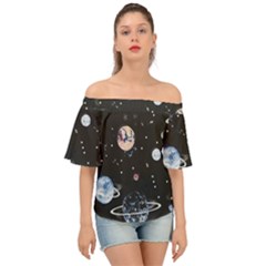 Cute-space Off Shoulder Short Sleeve Top by Jancukart