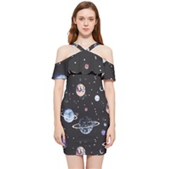 Cute-space Shoulder Frill Bodycon Summer Dress by Jancukart