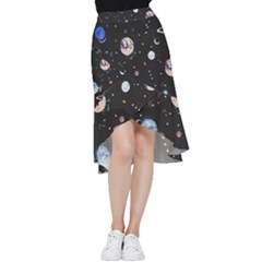 Cute-space Frill Hi Low Chiffon Skirt