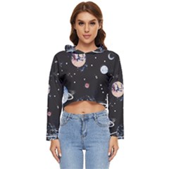 Cute-space Women s Lightweight Cropped Hoodie