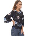 Cute-space Cut Out Wide Sleeve Top View3