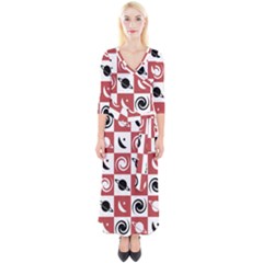 Space Pattern Colour Quarter Sleeve Wrap Maxi Dress