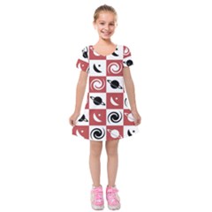 Space Pattern Colour Kids  Short Sleeve Velvet Dress