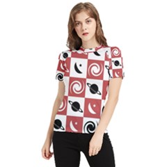 Space Pattern Colour Women s Short Sleeve Rash Guard