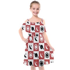 Space Pattern Colour Kids  Cut Out Shoulders Chiffon Dress by Jancukart