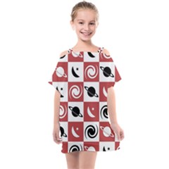 Space Pattern Colour Kids  One Piece Chiffon Dress by Jancukart