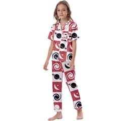 Space Pattern Colour Kids  Satin Short Sleeve Pajamas Set by Jancukart