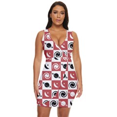 Space Pattern Colour Draped Bodycon Dress