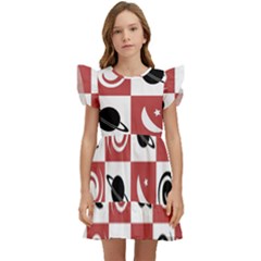 Space Pattern Colour Kids  Winged Sleeve Dress