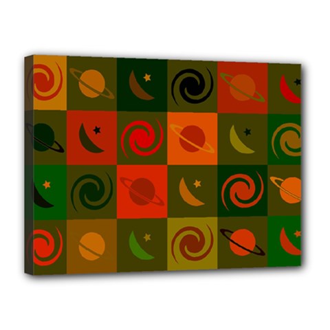 Space Pattern Multicolour Canvas 16  X 12  (stretched) by Jancukart