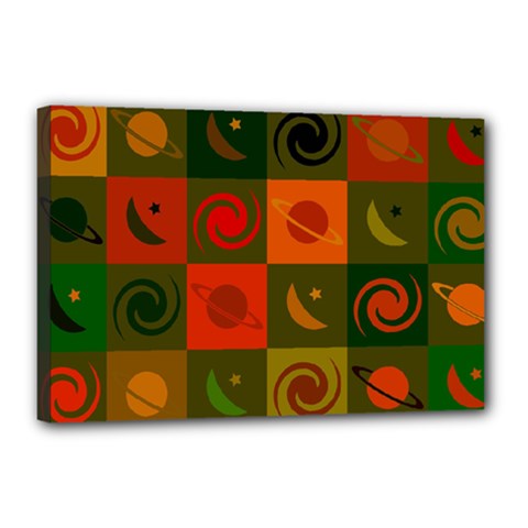 Space Pattern Multicolour Canvas 18  X 12  (stretched) by Jancukart