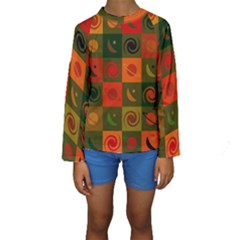 Space Pattern Multicolour Kids  Long Sleeve Swimwear