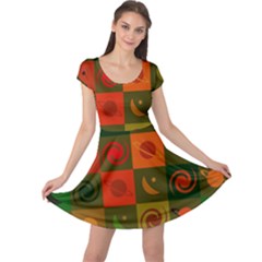 Space Pattern Multicolour Cap Sleeve Dress by Jancukart