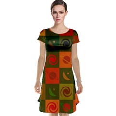 Space Pattern Multicolour Cap Sleeve Nightdress