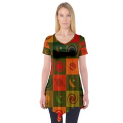 Space Pattern Multicolour Short Sleeve Tunic 