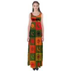 Space Pattern Multicolour Empire Waist Maxi Dress