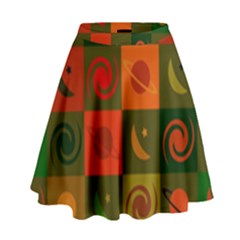 Space Pattern Multicolour High Waist Skirt