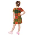 Space Pattern Multicolour Kids  Short Sleeve Velvet Dress View2