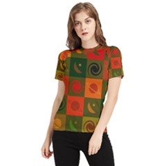 Space Pattern Multicolour Women s Short Sleeve Rash Guard