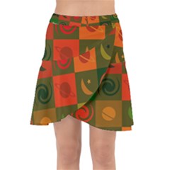 Space Pattern Multicolour Wrap Front Skirt by Jancukart