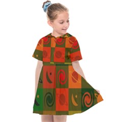 Space Pattern Multicolour Kids  Sailor Dress