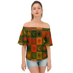 Space Pattern Multicolour Off Shoulder Short Sleeve Top