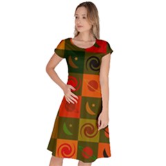 Space Pattern Multicolour Classic Short Sleeve Dress