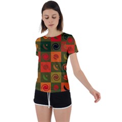 Space Pattern Multicolour Back Circle Cutout Sports Tee