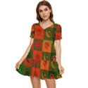 Space Pattern Multicolour Tiered Short Sleeve Babydoll Dress View1