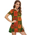 Space Pattern Multicolour Tiered Short Sleeve Babydoll Dress View2