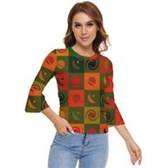 Space Pattern Multicolour Bell Sleeve Top