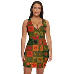 Space Pattern Multicolour Draped Bodycon Dress