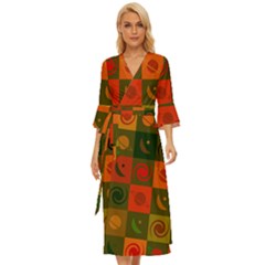 Space Pattern Multicolour Midsummer Wrap Dress