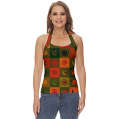 Space Pattern Multicolour Basic Halter Top