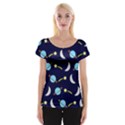 Space-pattern-colour Cap Sleeve Top View1