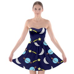 Space-pattern-colour Strapless Bra Top Dress by Jancukart