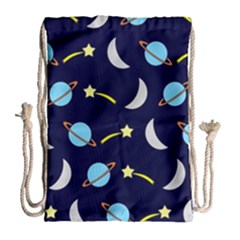 Space-pattern-colour Drawstring Bag (large)