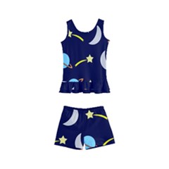 Space-pattern-colour Kids  Boyleg Swimsuit