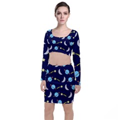 Space-pattern-colour Top And Skirt Sets