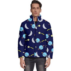 Space-pattern-colour Men s Puffer Bubble Jacket Coat by Jancukart