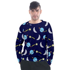 Space-pattern-colour Men s Long Sleeve Raglan Tee