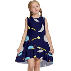 Space-pattern-colour Kids  Frill Swing Dress