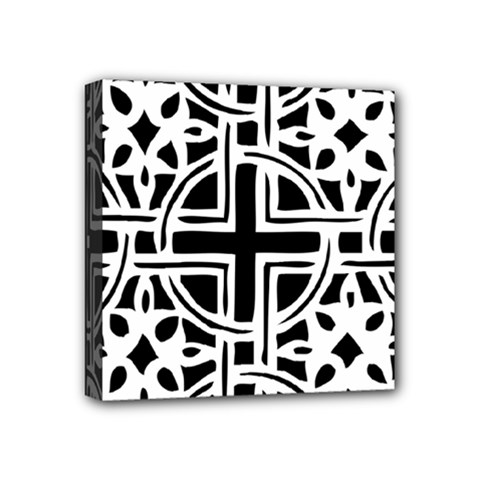 Black And White Geometric Geometry Pattern Mini Canvas 4  X 4  (stretched)