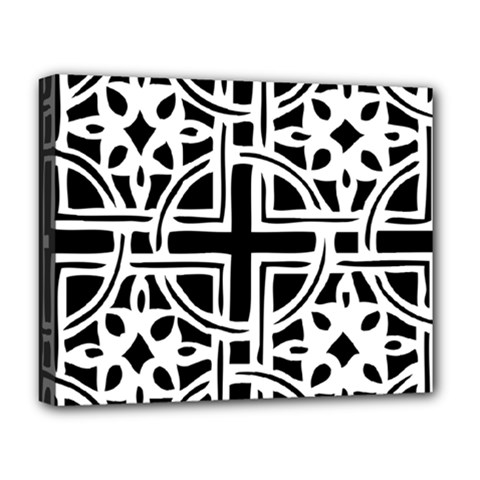 Black And White Geometric Geometry Pattern Deluxe Canvas 20  X 16  (stretched)