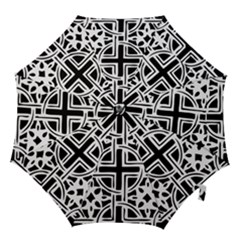 Black And White Geometric Geometry Pattern Hook Handle Umbrellas (medium)