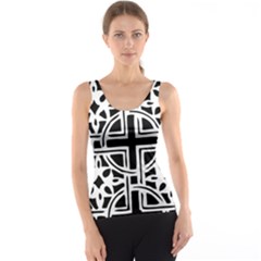 Black And White Geometric Geometry Pattern Tank Top