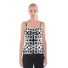 Black And White Geometric Geometry Pattern Spaghetti Strap Top