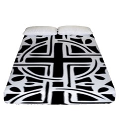 Black And White Geometric Geometry Pattern Fitted Sheet (king Size)